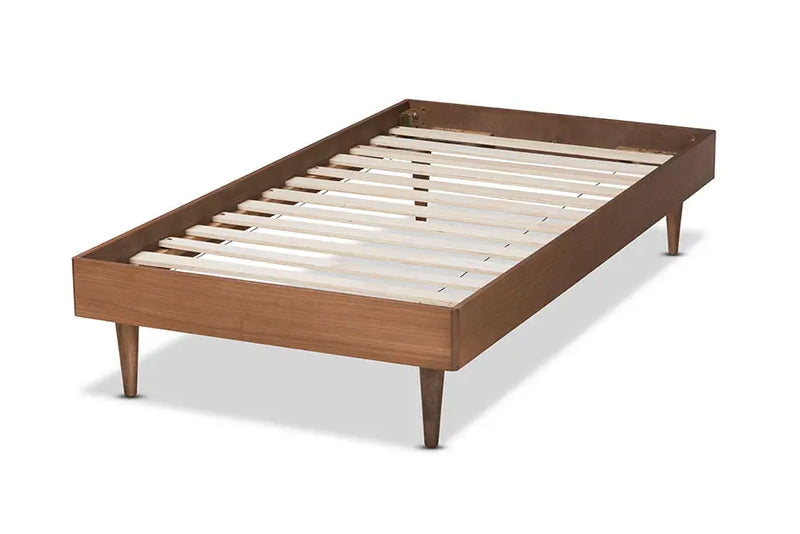 Stirling Ash Walnut Finished Wood Platform Bed Frame (Twin) iHome Studio