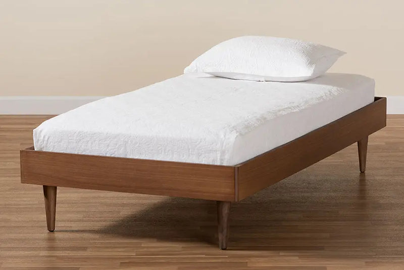 Stirling Ash Walnut Finished Wood Platform Bed Frame (Twin) iHome Studio