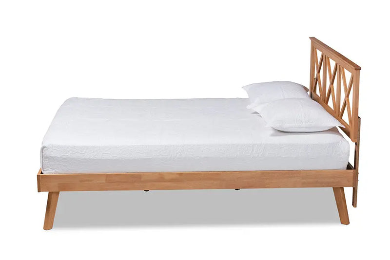 Strasbourg Brown Finished Wood Platform Bed (Queen) iHome Studio