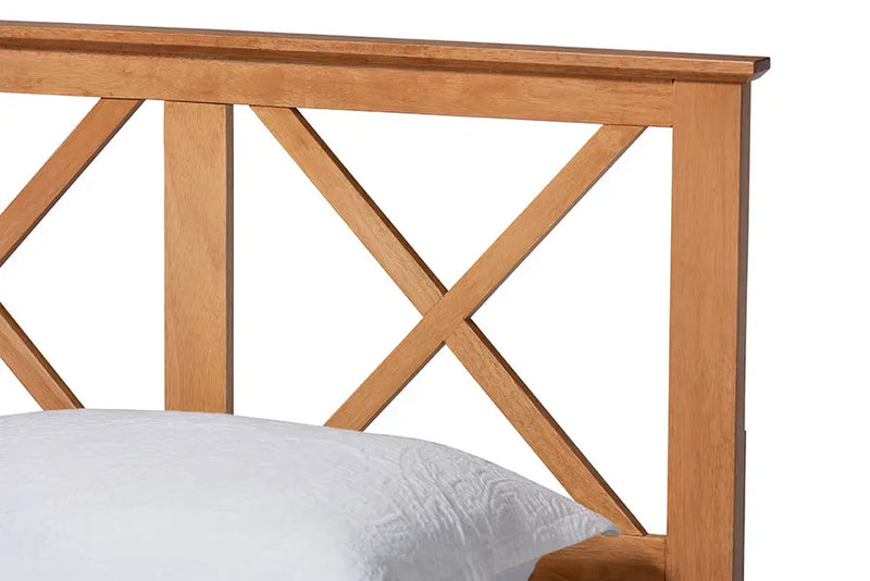 Strasbourg Brown Finished Wood Platform Bed (Queen) iHome Studio