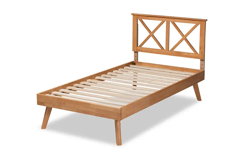 Strasbourg Brown Finished Wood Platform Bed (Twin) iHome Studio