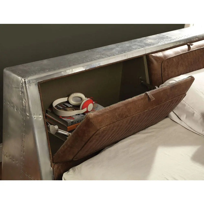Sutton Queen Bed w/ Hidden Storage Headboard and Strong Aluminium Frames iHome Studio
