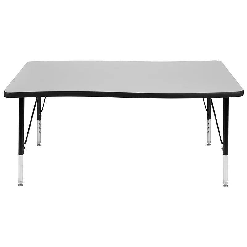 Sydney 28"W x 47.5"L Rectangle Wave Flexible Collaborative Thermal Laminate Activity Table - Height Adjust Short Legs iHome Studio