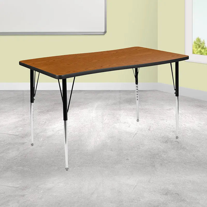 Sydney 28"W x 47.5"L Rectangular Wave Flexible Collaborative Thermal Laminate Activity Table-Standard Height Adjust Legs iHome Studio