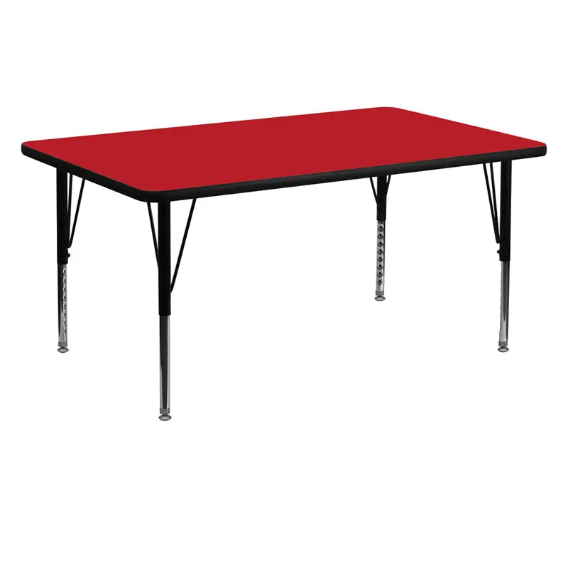 Sydney 30''W x 60''L Rectangular HP Laminate Activity Table - Height Adjustable Short Legs iHome Studio