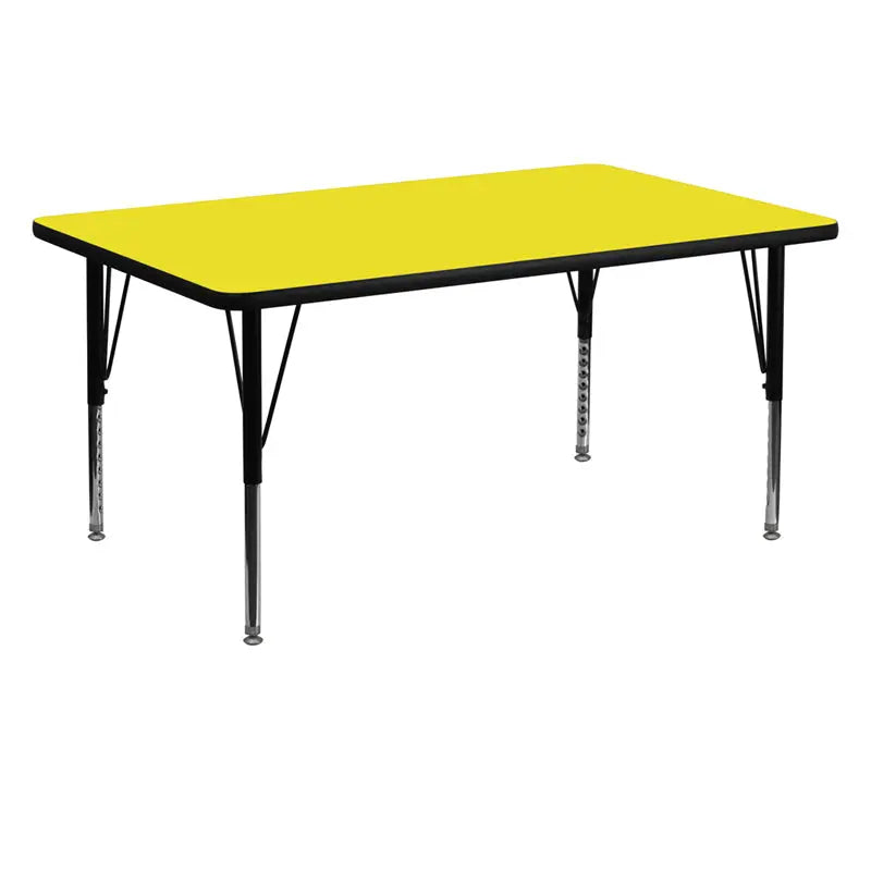 Sydney 30''W x 60''L Rectangular HP Laminate Activity Table - Height Adjustable Short Legs iHome Studio