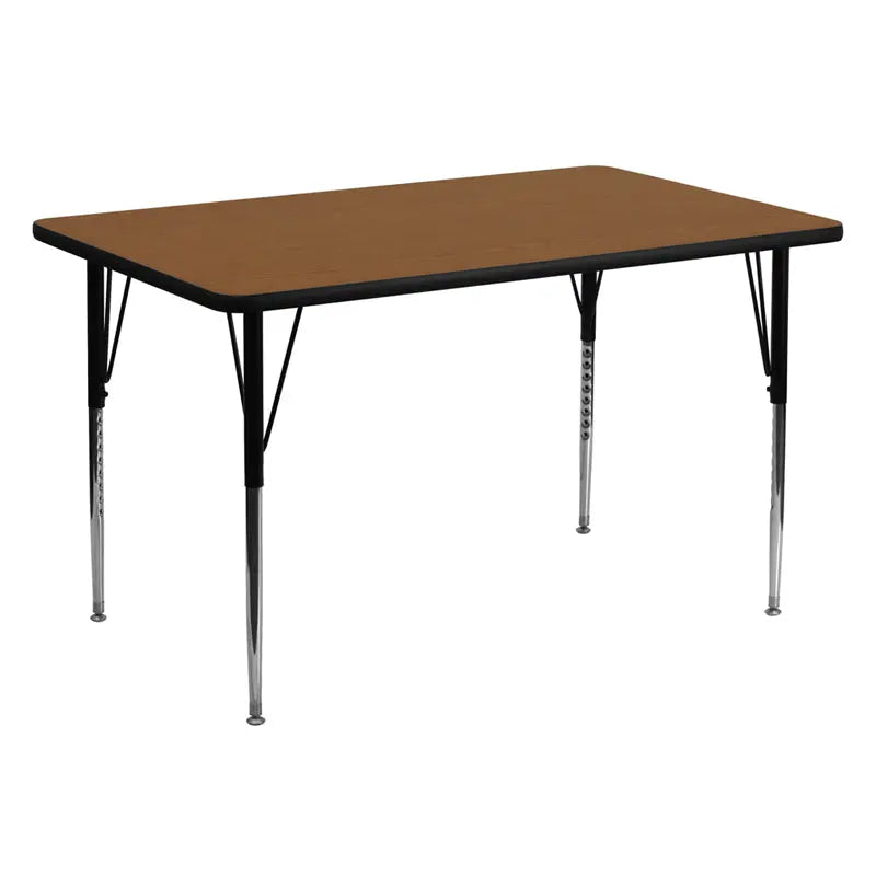 Sydney 30''W x 60''L Rectangular HP Laminate Activity Table - Standard Height Adjustable Legs iHome Studio