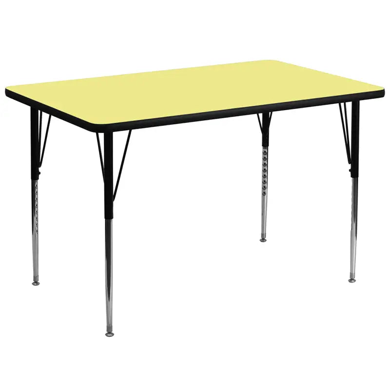 Sydney 36''W x 72''L Rectangular Thermal Laminate Activity Table - Standard Height Adjustable Legs iHome Studio