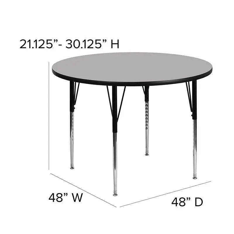 Sydney 48'' Round Thermal Laminate Activity Table - Standard Height Adjustable Legs iHome Studio