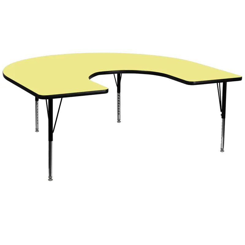 Sydney 60''W x 66''L Horseshoe Thermal Laminate Activity Table - Height Adjustable Short Legs iHome Studio