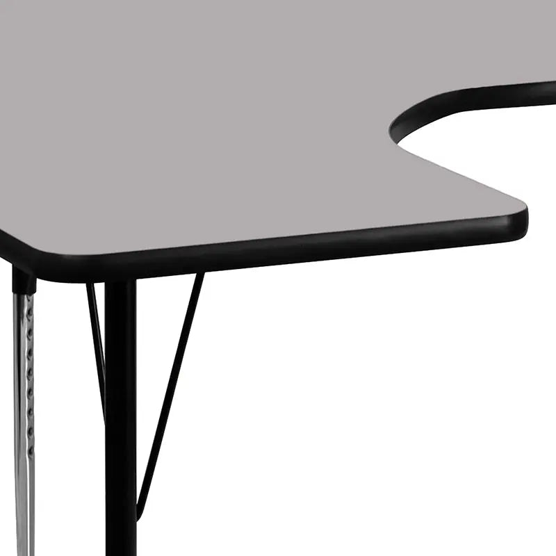 Sydney 60''W x 66''L Horseshoe Thermal Laminate Activity Table - Standard Height Adjustable Legs iHome Studio