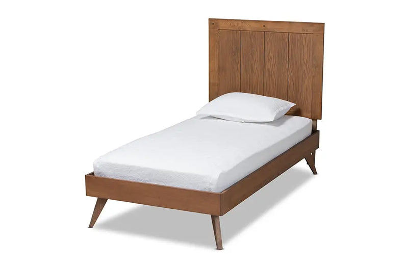Sydney Ash Walnut Finished Wood Platform Bed (Twin) iHome Studio