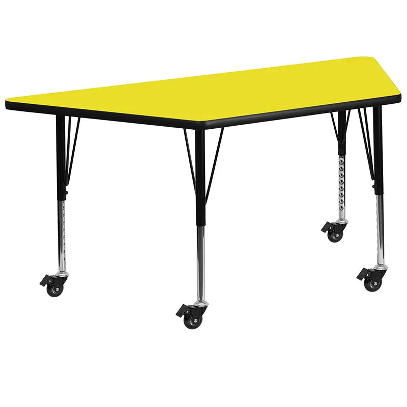 Sydney Mobile 22.5''W x 45''L Trapezoid HP Laminate Activity Table - Height Adjustable Short Legs iHome Studio