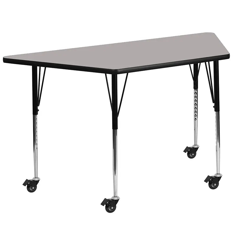 Sydney Mobile 22.5''W x 45''L Trapezoid HP Laminate Activity Table - Standard Height Adjustable Legs iHome Studio
