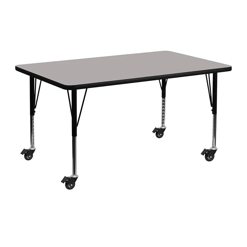 Sydney Mobile 24''W x 48''L Rectangular HP Laminate Activity Table - Height Adjustable Short Legs iHome Studio