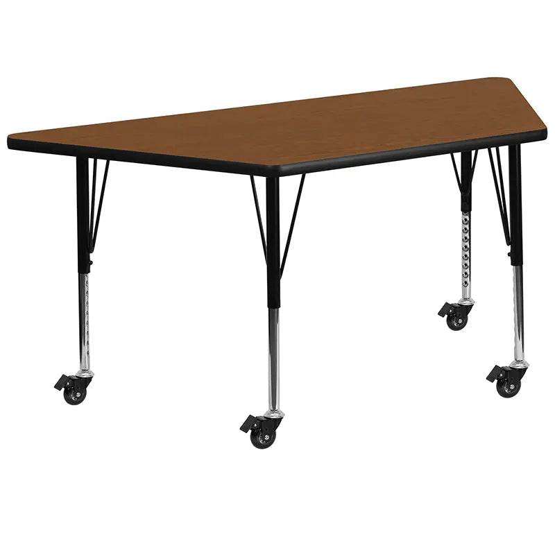 Sydney Mobile 29''W x 57''L Trapezoid HP Laminate Activity Table - Height Adjustable Short Legs iHome Studio