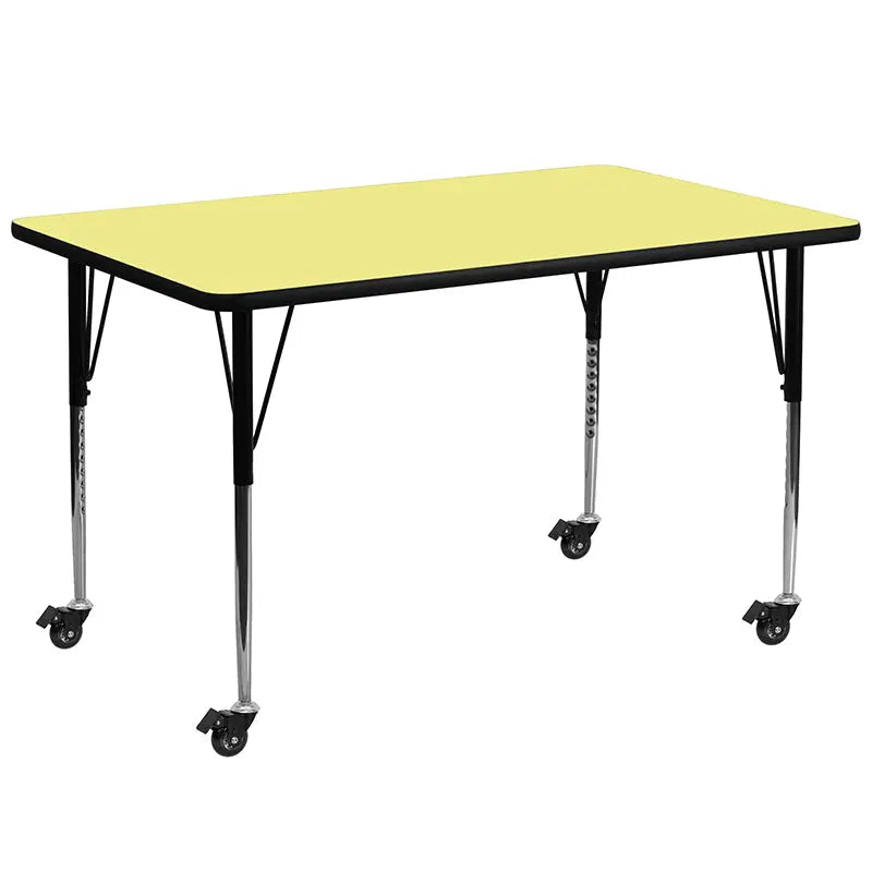 Sydney Mobile 30''W x 72''L Rectangular Thermal Laminate Activity Table - Standard Height Adjustable Legs iHome Studio