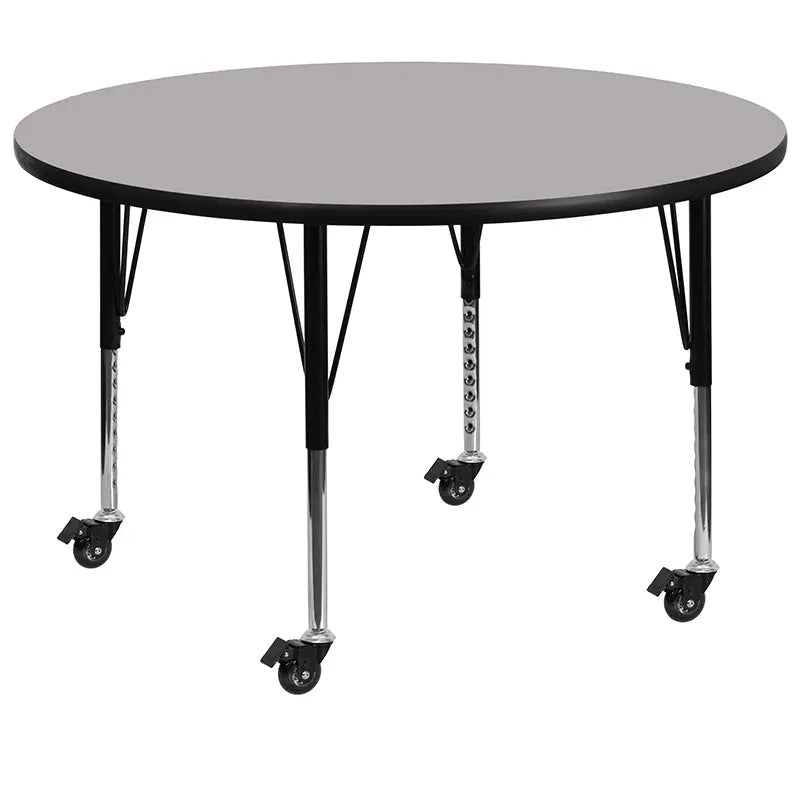 Sydney Mobile 42'' Round Thermal Laminate Activity Table - Height Adjustable Short Legs iHome Studio