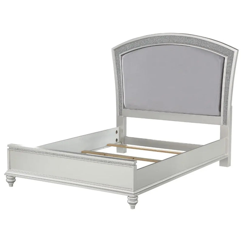 Theodore King Bed, Fabric & Platinum iHome Studio