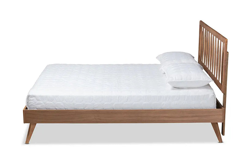 Velencia Ash Walnut Finished Wood Platform Bed (Full) iHome Studio