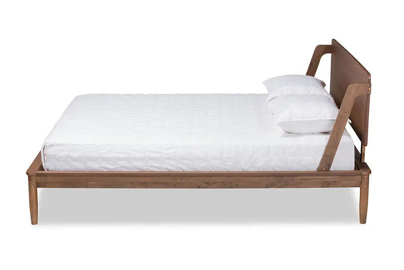 Verona Ash Walnut Brown Wood Platform Bed (Full) iHome Studio