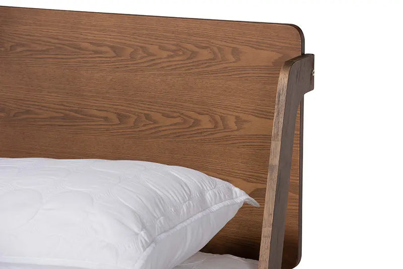 Verona Ash Walnut Brown Wood Platform Bed (Full) iHome Studio