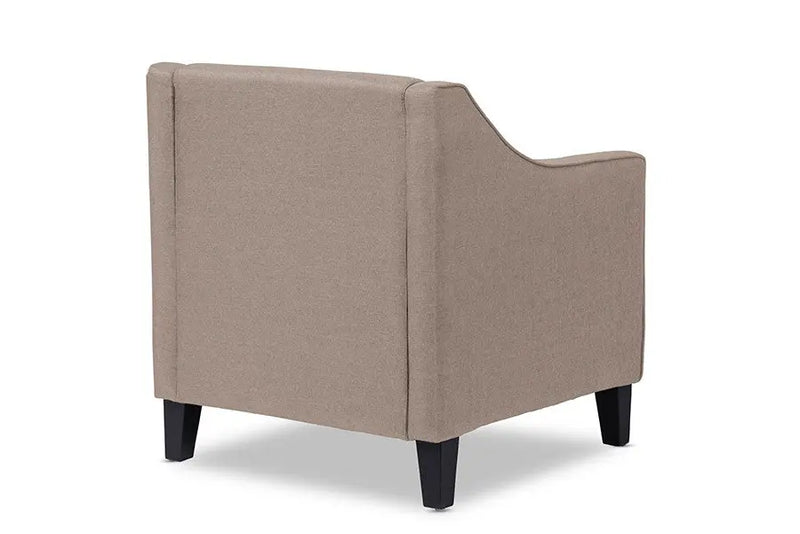 Vienna Beige Fabric Upholstered Button-tufted Armchair iHome Studio
