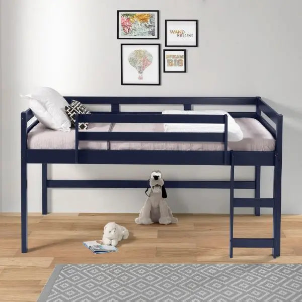 Violeta Twin Loft Bed, Navy Blue Finish iHome Studio