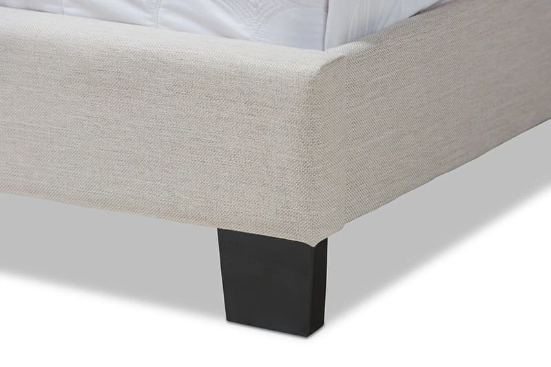 Vivienne Light Beige Fabric Upholstered Bed (Full) iHome Studio