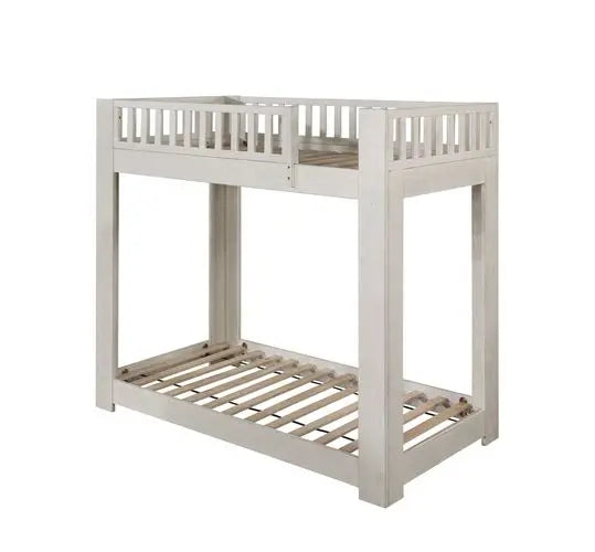 Vivienne Twin Bunk Bed, Weathered White Finish iHome Studio