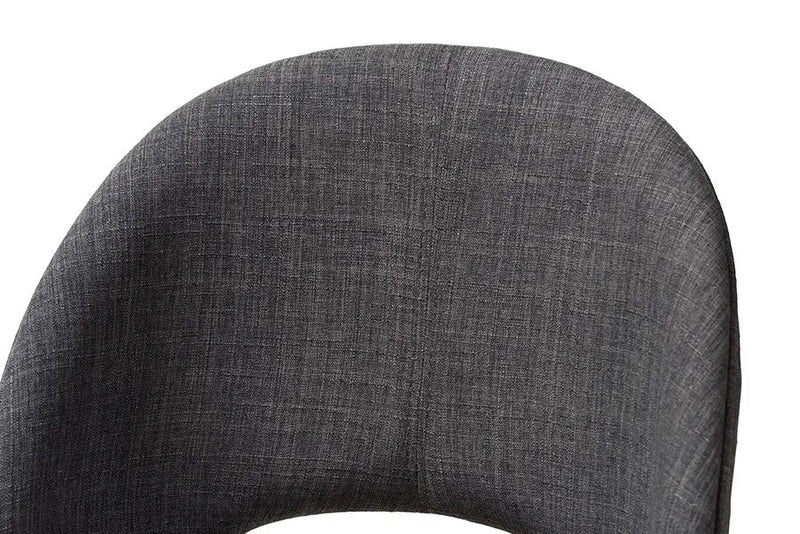 Wesley Dark Grey Fabric Upholstered Walnut Wood Dining Chair - 2pcs iHome Studio