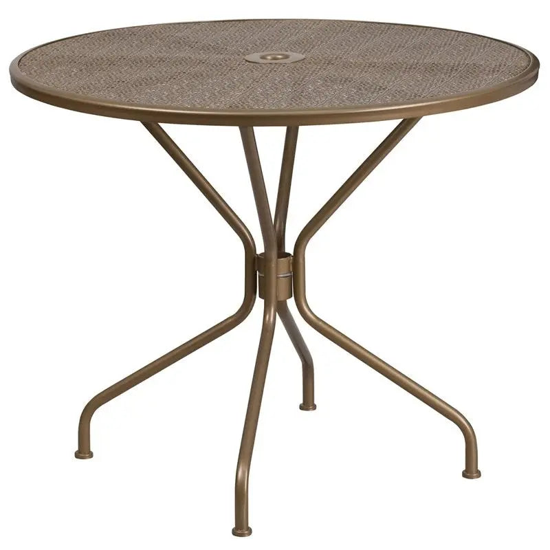 Westbury Round 35.25'' Gold Steel Table for Patio/Bar iHome Studio