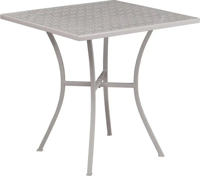 Westbury Square 28'' Light Gray Steel Table for Patio/Bar iHome Studio