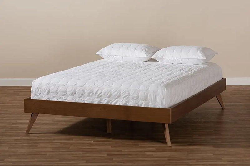 Willow Walnut Brown Wood Platform Bed (Full) iHome Studio