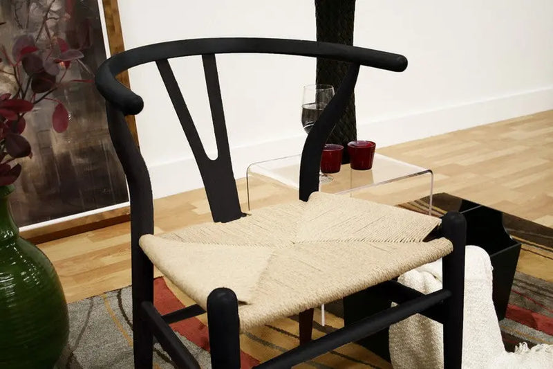 Wishbone Black Wood 2 PCS-Living Room Y Chair iHome Studio