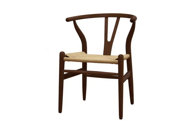 Wishbone Dark Brown Wood 2 PCS-Living Room Y Chair iHome Studio