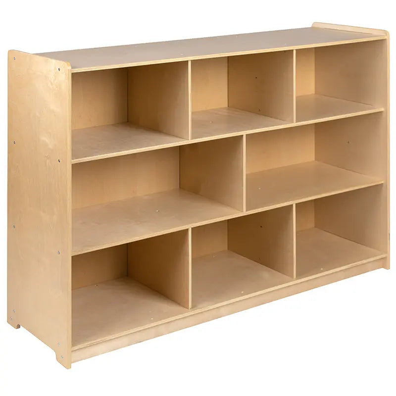 Wooden 8 Section School Classroom Storage Cabinet, 36"H (Natural) iHome Studio