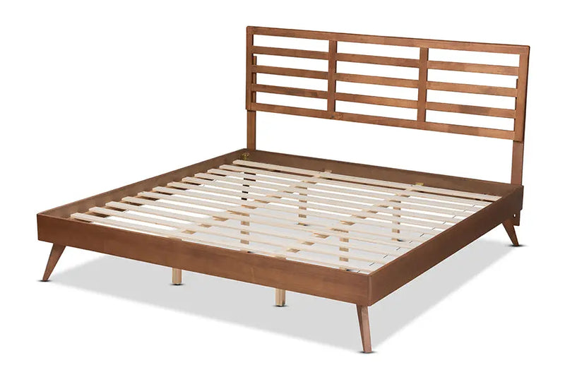 Worcester Ash Walnut Finished Wood Platform Bed (King) iHome Studio