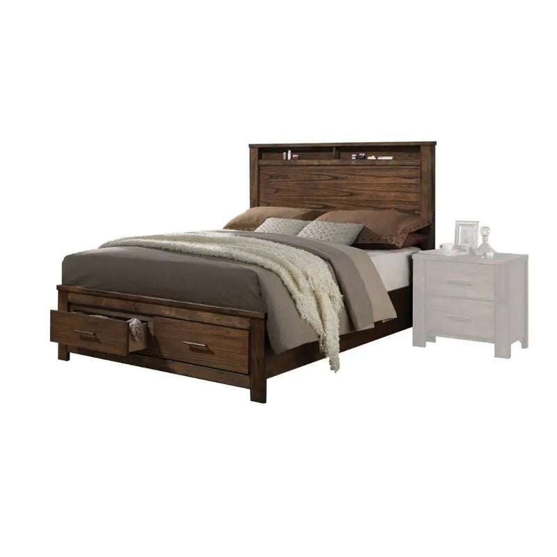 Wyatt King Bed w/Front Drawers, Oak iHome Studio