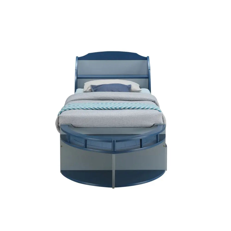 Xavier Twin Bed, Gray & Navy iHome Studio