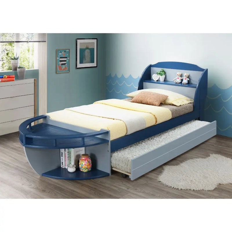 Xavier Twin Bed, Gray & Navy iHome Studio