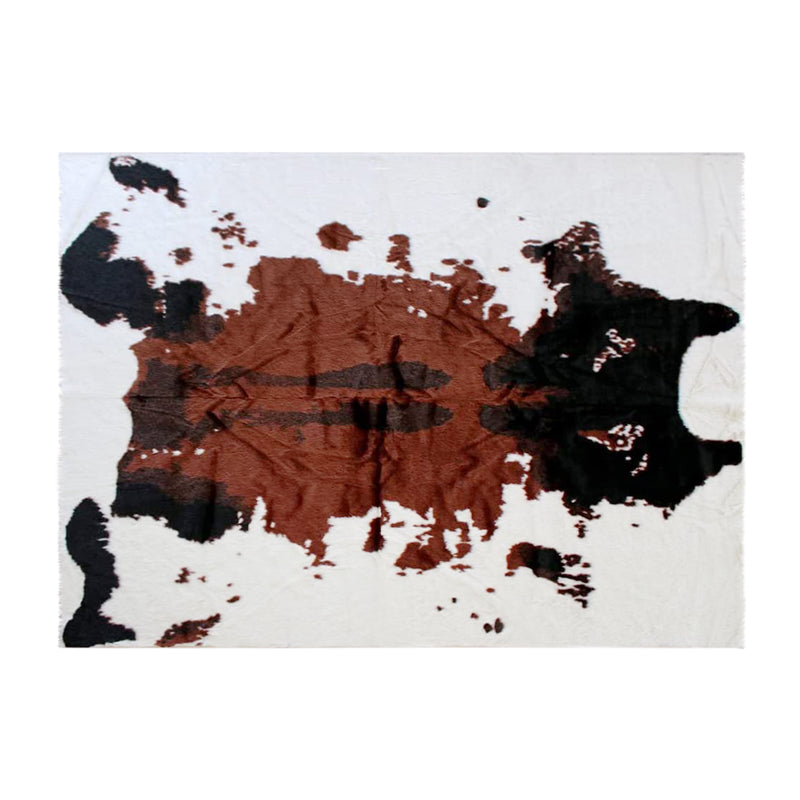 Naomi Collection 2' x 3' Brown Faux Cowhide Print Area Rug with Polyester Backing iHome Studio