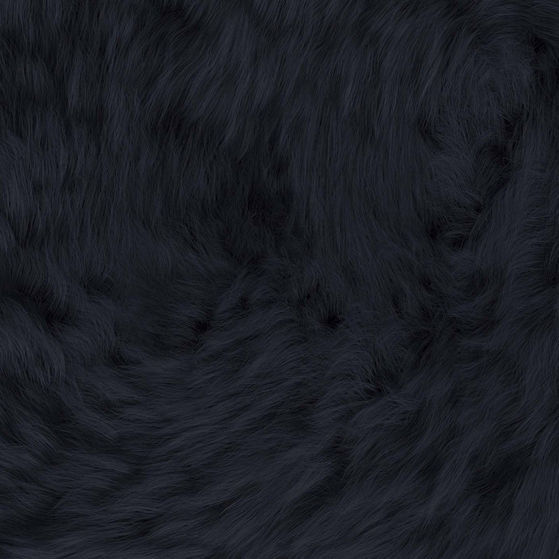 Naomi Collection 2' x 3' Black Faux Fur Area Rug with Polyester Backing iHome Studio