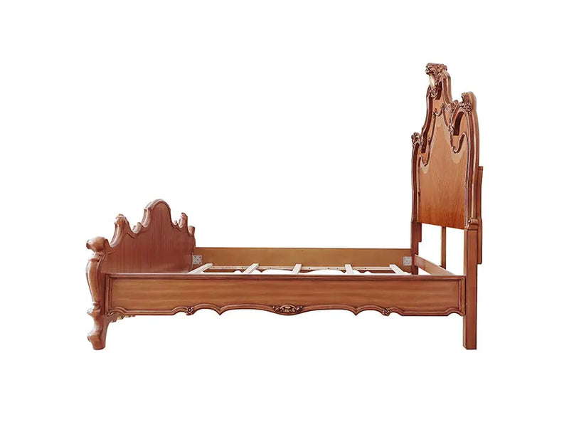 Zane California King Bed w/Wood Headboard and Footboard, Honey Oak Finish iHome Studio