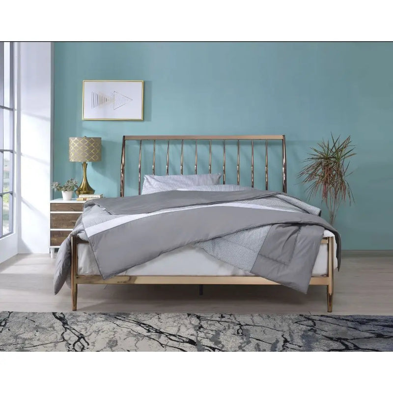 Zola Metal Queen Bed, Copper iHome Studio